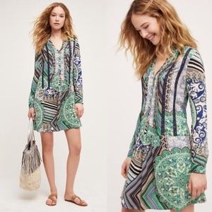 Anthropologie Tiny Caviana Lace Green Boho dress
